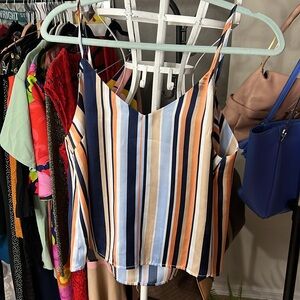 Forever 21 silky spaghetti strap sz lg EUC navy, org, white, baby blue oversized